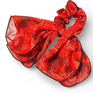 Red Rose Scarf Scrunchie New